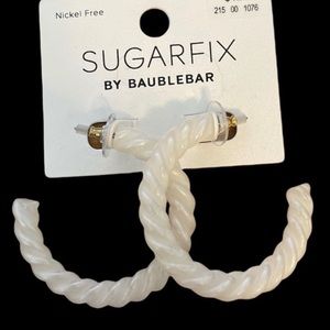 SUGARFIX by Baublebar White Acrylic Twisted Hoop Earrings
